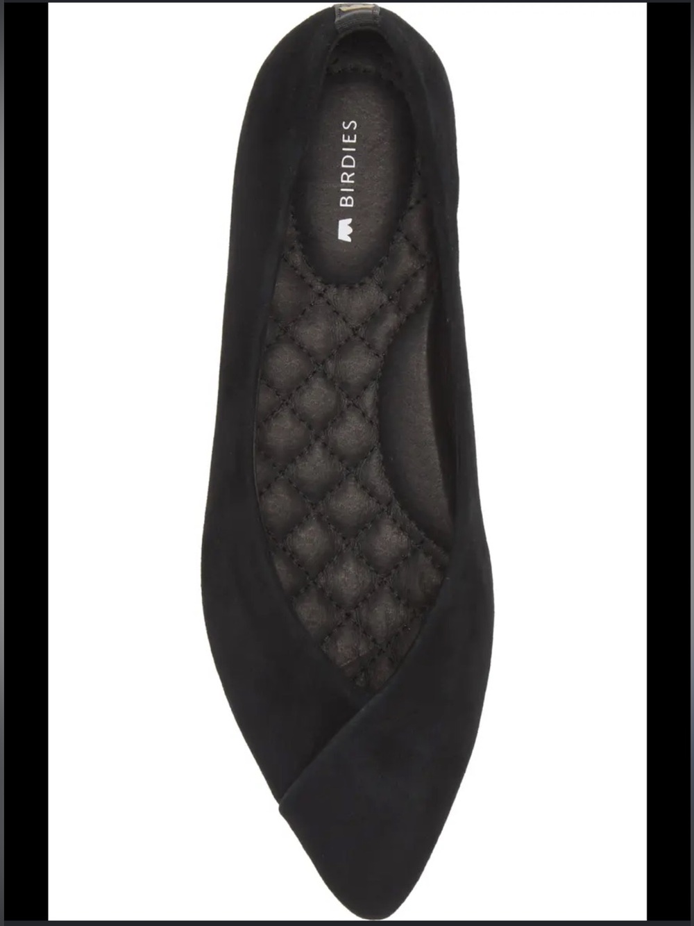 Birdies Goldfinch Black Suede Pointed Ballet Flat Size 8